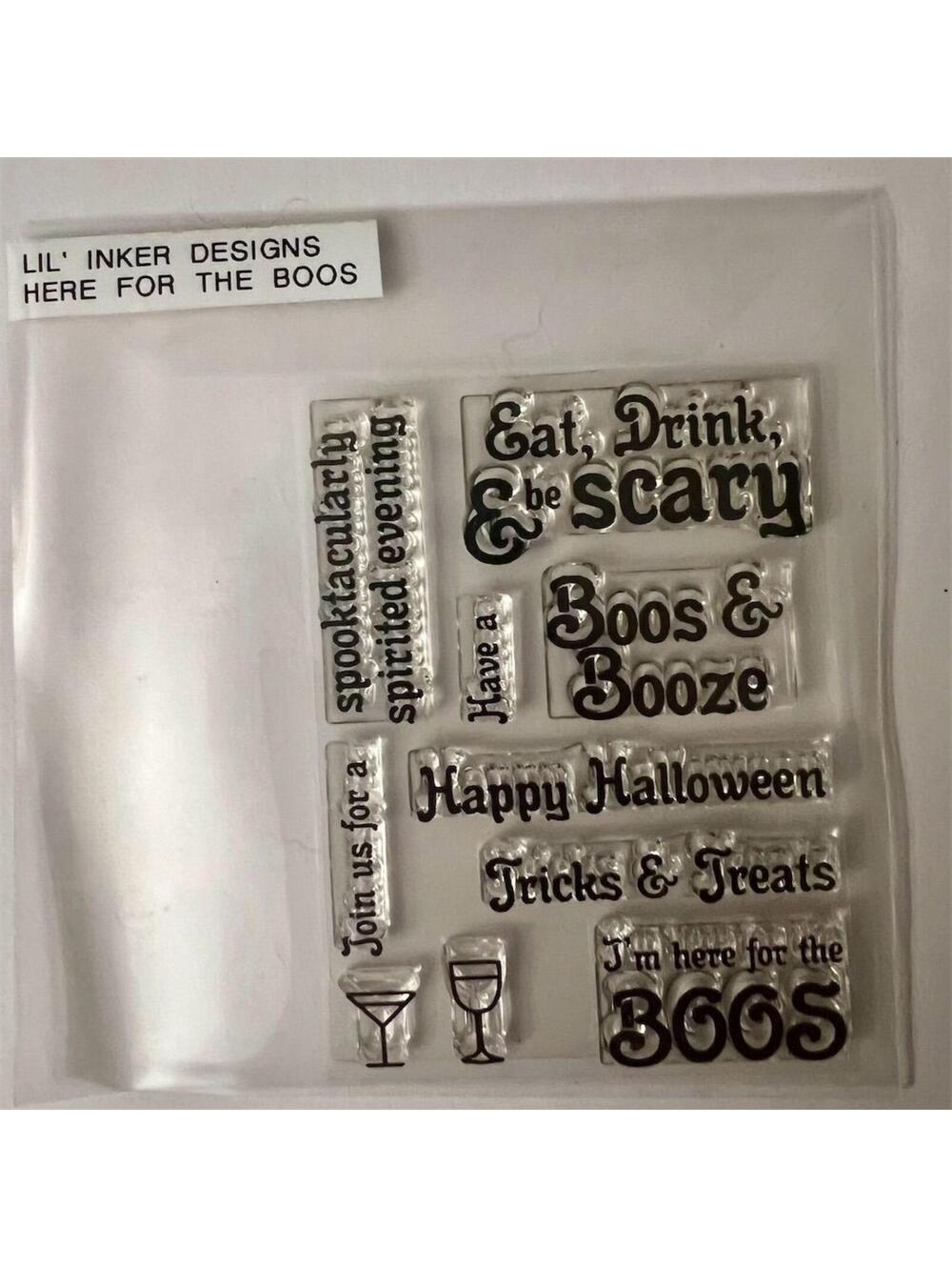 Lil' Inker Designs Here for the Boos Halloween Clear Stamp Set Cocktail Party